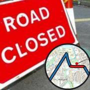 An emergency road closure is in place in Aberporth.