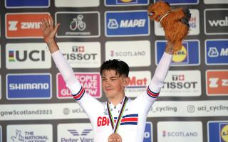 Teenager Josh Tarling celebrated a breakout bronze in the men’s time trial at the UCI Cycling World Championships (Tim Goode/PA)