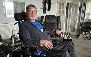 Paul in his new purpose wheelchair