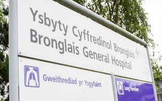 A driver is receiving treatment after a car crashed in to a ward at Bronglais Hospital.