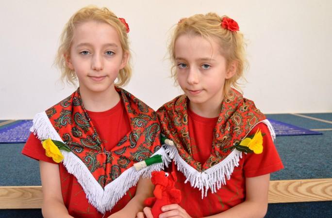 Twins Clementine and Grace at Ysgol Llandudoch.
PICTURE: Tivy-Side Advertiser Western Telegraph